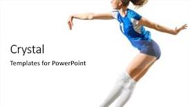  Presentation with volleyball - Cool new presentation theme with young girl volleyball player ver backdrop and a white colored foreground