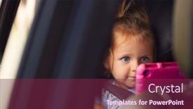  Presentation with digital car - Slides with young-girl-watching-digital-tablet background and a violet colored foreground
