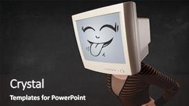  Presentation with wearing a surgical face mask - Cool new PPT theme with young girl wearing a monitor backdrop and a dark gray colored foreground