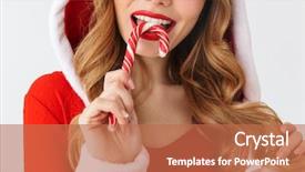  Presentation with girl christmas - Theme consisting of young girl wearing christmas dress background and a  colored foreground