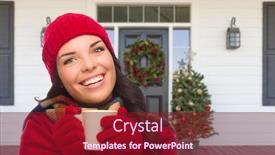  Presentation with cocoa - PPT layouts with young-girl-wearing-scarf-red background and a tawny brown colored foreground