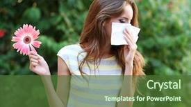  Presentation with allergy - Presentation theme with young girl with allergy outdoors background and a tawny brown colored foreground