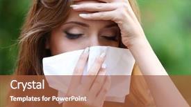  Presentation with allergy - Beautiful presentation theme featuring young girl with allergy outdoors backdrop and a  colored foreground