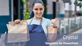  Presentation with blue professional - Presentation theme enhanced with young-girl-with-blue-hair background and a ocean colored foreground
