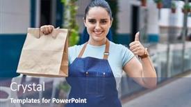  Presentation with blue professional - PPT layouts with young-girl-with-blue-hair background and a ocean colored foreground