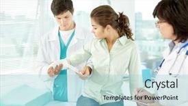  Presentation with doctor office - Audience pleasing PPT theme consisting of young girl with broken arm backdrop and a light blue colored foreground