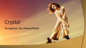  Presentation with curly hair - PPT theme enhanced with young girl with curly fair background and a coral colored foreground