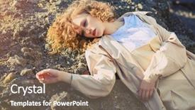  Presentation with curly hair - Audience pleasing PPT layouts consisting of young girl with curly fair backdrop and a violet colored foreground