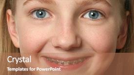  Presentation with teeth - Slides featuring young girl with dental braces background and a coral colored foreground