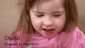  Presentation with down syndrom - Beautiful presentation theme featuring young girl with down syndrome backdrop and a coral colored foreground