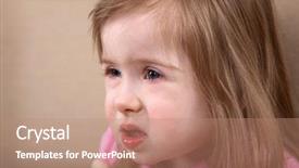  Presentation with child care - Presentation theme having young girl with down syndrome background and a coral colored foreground