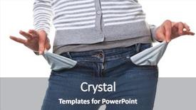  Presentation with trousers - Colorful slide deck enhanced with young girl with empty trousers backdrop and a ocean colored foreground