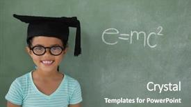  Presentation with graduation kids - Colorful presentation design enhanced with young girl with graduation backdrop and a gray colored foreground