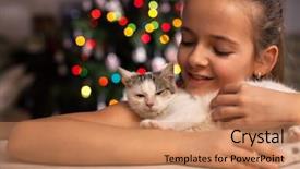  Presentation with hello kitty cute little kitten - Beautiful PPT layouts featuring young girl with her rescued backdrop and a coral colored foreground