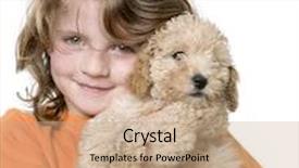  Presentation with poodle - Beautiful presentation featuring young girl with her toy poodle puppy 9 weeks old in front of a white background backdrop and a coral colored foreground