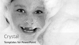  Presentation with teeth - Colorful PPT theme enhanced with young-girl-with-missing-front backdrop and a light gray colored foreground