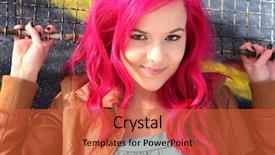  Presentation with pink - Presentation consisting of young girl with pink hair background and a red colored foreground