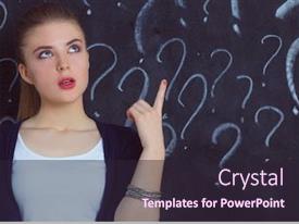 Young Girl With Question Mark PPT template 30 | CrystalGraphics