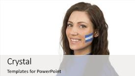  Presentation with italian flag painted - Audience pleasing presentation design consisting of young girl with the honduran flag painted in her face backdrop and a white colored foreground