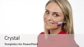  Presentation with italian flag painted - Amazing slide deck having young girl with the russian backdrop and a light gray colored foreground