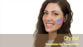  Presentation with italian flag painted - Colorful presentation design enhanced with young girl with the usa backdrop and a tawny brown colored foreground