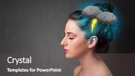  Presentation with thunderstorm - Audience pleasing presentation consisting of young-girl-with-thunderstorm-lightning backdrop and a gray colored foreground