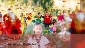  Presentation with string orchestra conductor - PPT theme with young-girl-with-traditional-burmese background and a red colored foreground