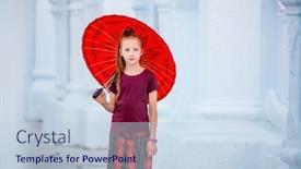  Presentation with umbrella - Amazing presentation theme having young-girl-with-traditional-burmese backdrop and a light blue colored foreground