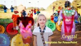  Presentation with string orchestra conductor - Beautiful presentation featuring young-girl-with-traditional-burmese backdrop and a tawny brown colored foreground