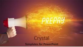  Presentation with online shopping - Slide deck featuring young-girld-shouting-in-megaphone background and a red colored foreground