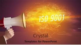  Presentation with iso - PPT layouts consisting of young-girld-shouting-in-megaphone background and a red colored foreground