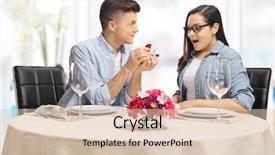  Presentation with box - Slide deck with young girlfriend at a restaurant background and a lemonade colored foreground
