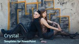  Presentation with black girls - Amazing theme having young girls in black sitting in front of graffiti wall backdrop and a tawny brown colored foreground