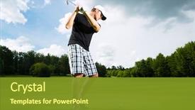  Presentation with golf course - Audience pleasing presentation consisting of young golf player on course backdrop and a tawny brown colored foreground