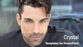  Presentation with good sales - Colorful presentation design enhanced with young good-looking male model backdrop and a dark gray colored foreground