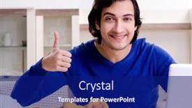  Presentation with knitting - Slides featuring young-good-looking-man-knitting background and a navy blue colored foreground