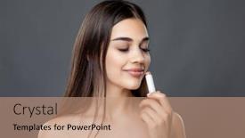  Presentation with smell - Slide set consisting of young-gorgeous-beauty-woman-test background and a coral colored foreground