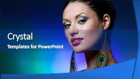  Presentation with peacock blue coloured for corporate - Colorful presentation theme enhanced with young gorgeous brunette with peacock backdrop and a ocean colored foreground