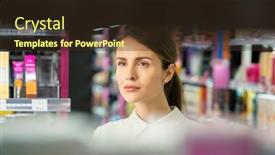  Presentation with makeup products - Audience pleasing slide deck consisting of young-gorgeous-female-with-perfect backdrop and a tawny brown colored foreground