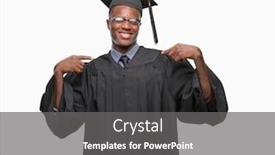  Presentation with proud american - Presentation theme with young graduated african american man over isolated background looking confident with smile on face pointing oneself with fingers proud and happy background and a gray colored foreground