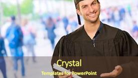  Presentation with certificate - PPT layouts having young graduation man holding certificate background and a  colored foreground