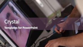  Presentation with graphic - Slides enhanced with webmaster - young graphic designer working background and a violet colored foreground