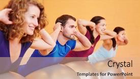  Presentation with gym ball - Slides featuring young group doing gymnastics background and a lemonade colored foreground