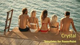  Presentation with togetherness - PPT layouts consisting of young-group-of-friends background and a tawny brown colored foreground