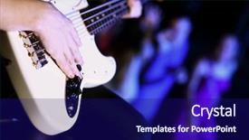  Presentation with night club - Presentation theme featuring young guitar player with instrument background and a navy blue colored foreground