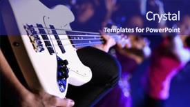  Presentation with instrument - Audience pleasing presentation theme consisting of solo dance - young guitar player with instrument backdrop and a navy blue colored foreground