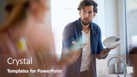  Presentation with relationship - Audience pleasing slide deck consisting of young-guy-arguing-his-girlfriend backdrop and a tawny brown colored foreground