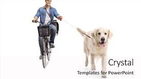  Presentation with cycling - Colorful slide set enhanced with young guy cycling backdrop and a  colored foreground