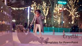  Presentation with ice rink - PPT theme featuring young-guy-has-a-fall background and a coral colored foreground
