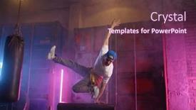  Presentation with performer - Slides having young-guy-hiphop-performer-break background and a  colored foreground